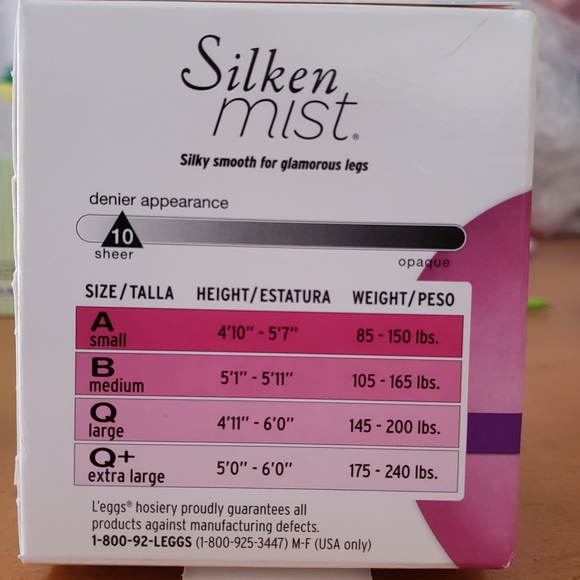 4 pair L'eggs Sz B Control Top Silken Mist - Picture 1 of 3